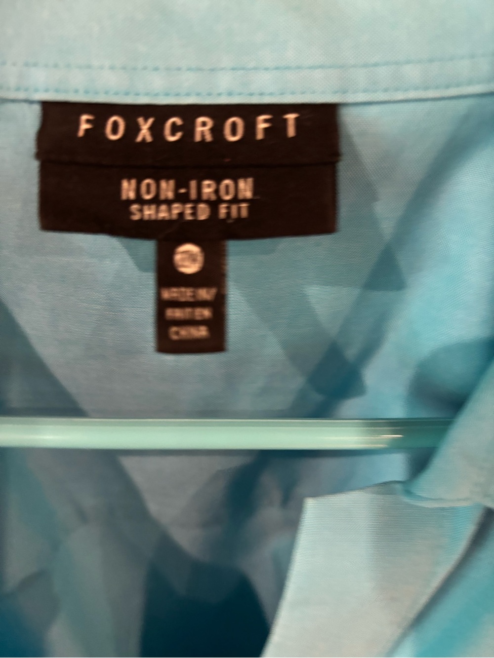 Foxcroft Turquoise Button-Front Blouse - Picture 3 of 3